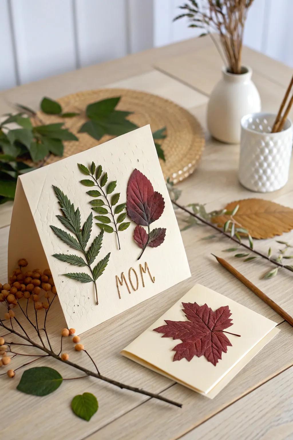 Bring the beauty of nature into your crafts with this stunning, nature-inspired Mother's Day card. 🍃✨ #ScandinavianStyle #BohoCrafts