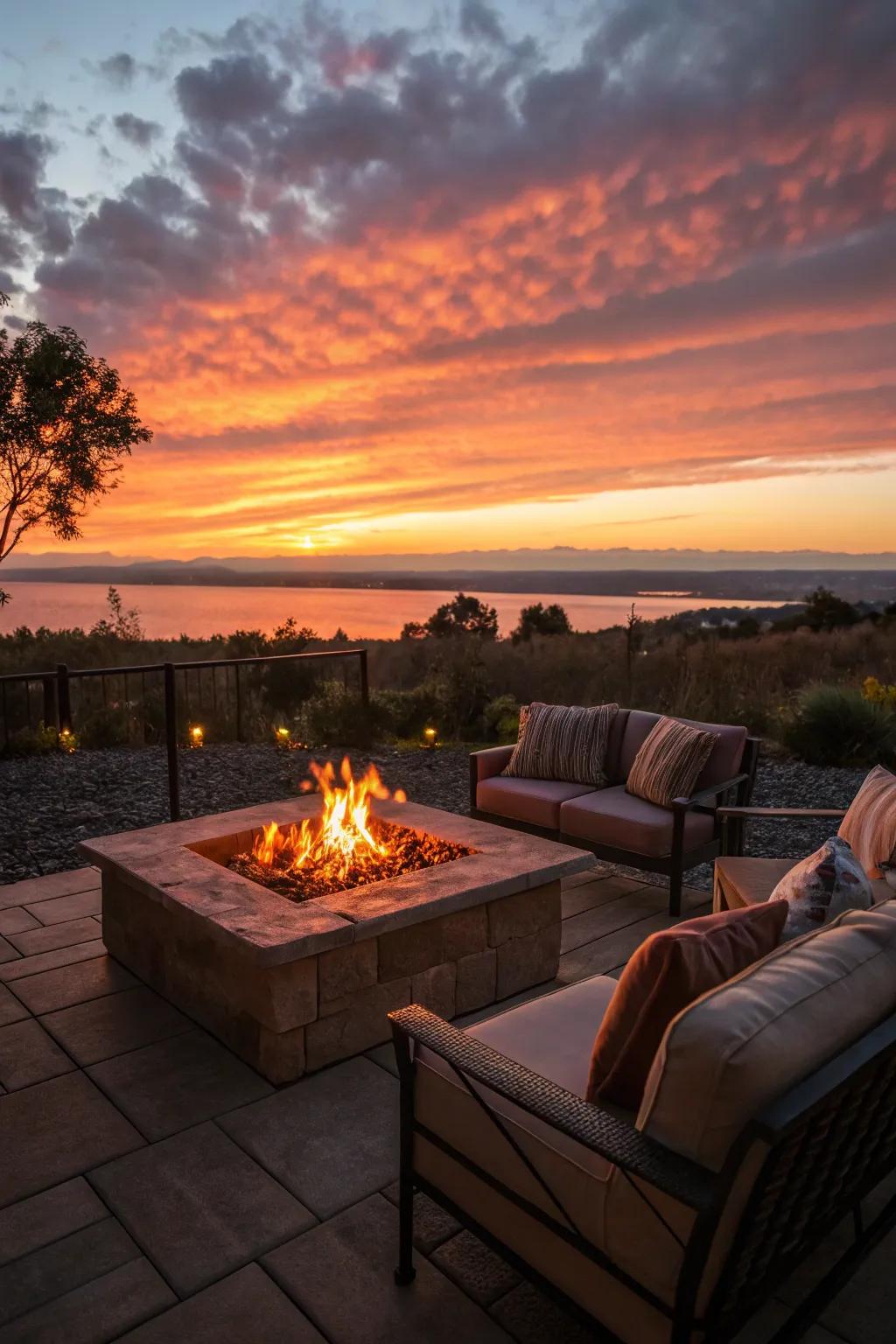 Make your social events better by including a propane fire pit arrangement that offers a fantastic view.
