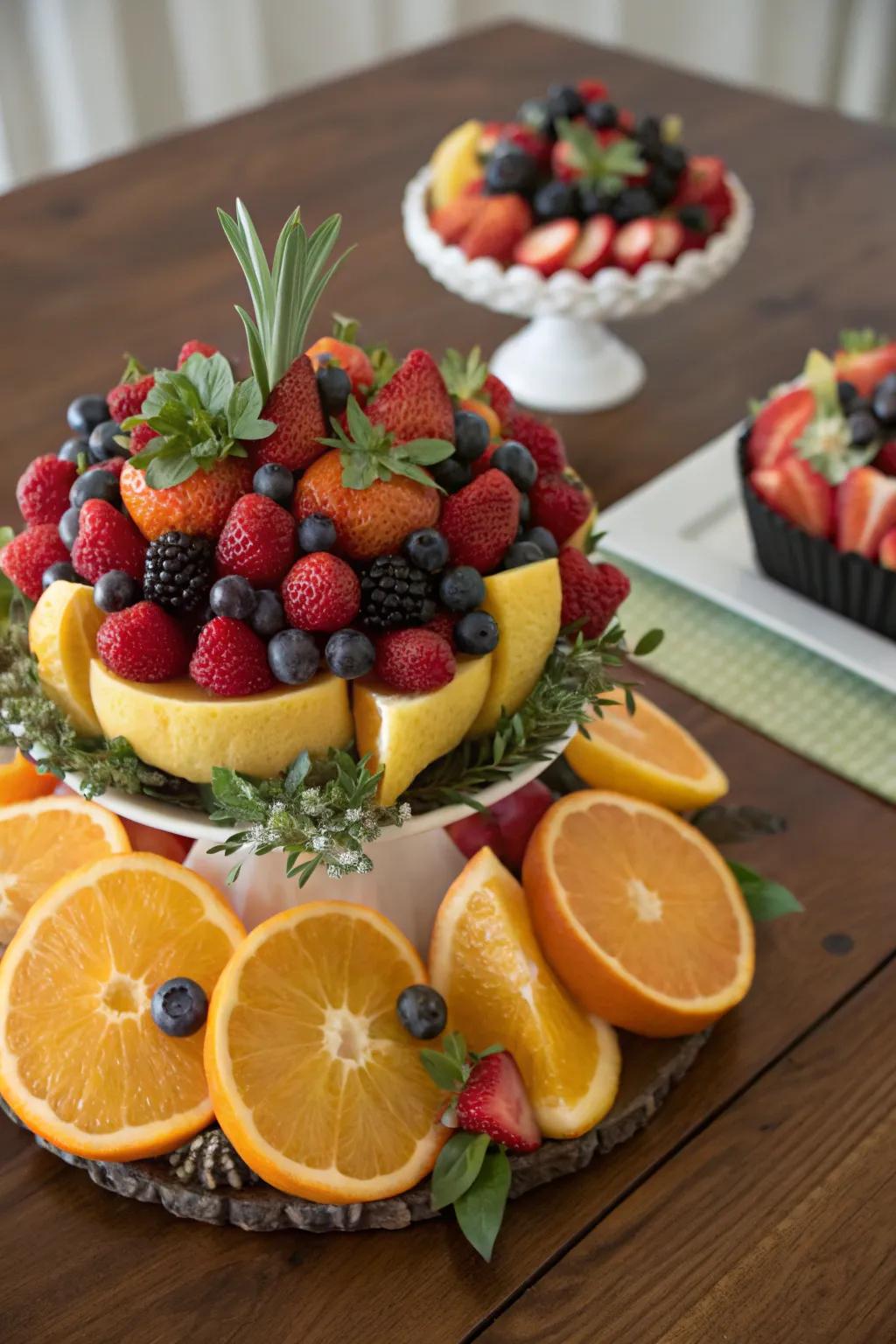 Delicious centerpieces delight guests with both beauty and taste.