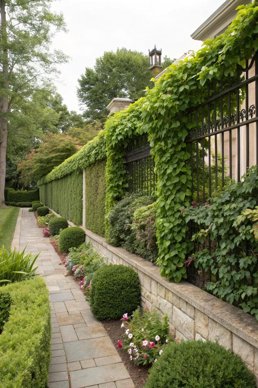 Vines support fences support greenery, injecting dynamic beauty to your home.