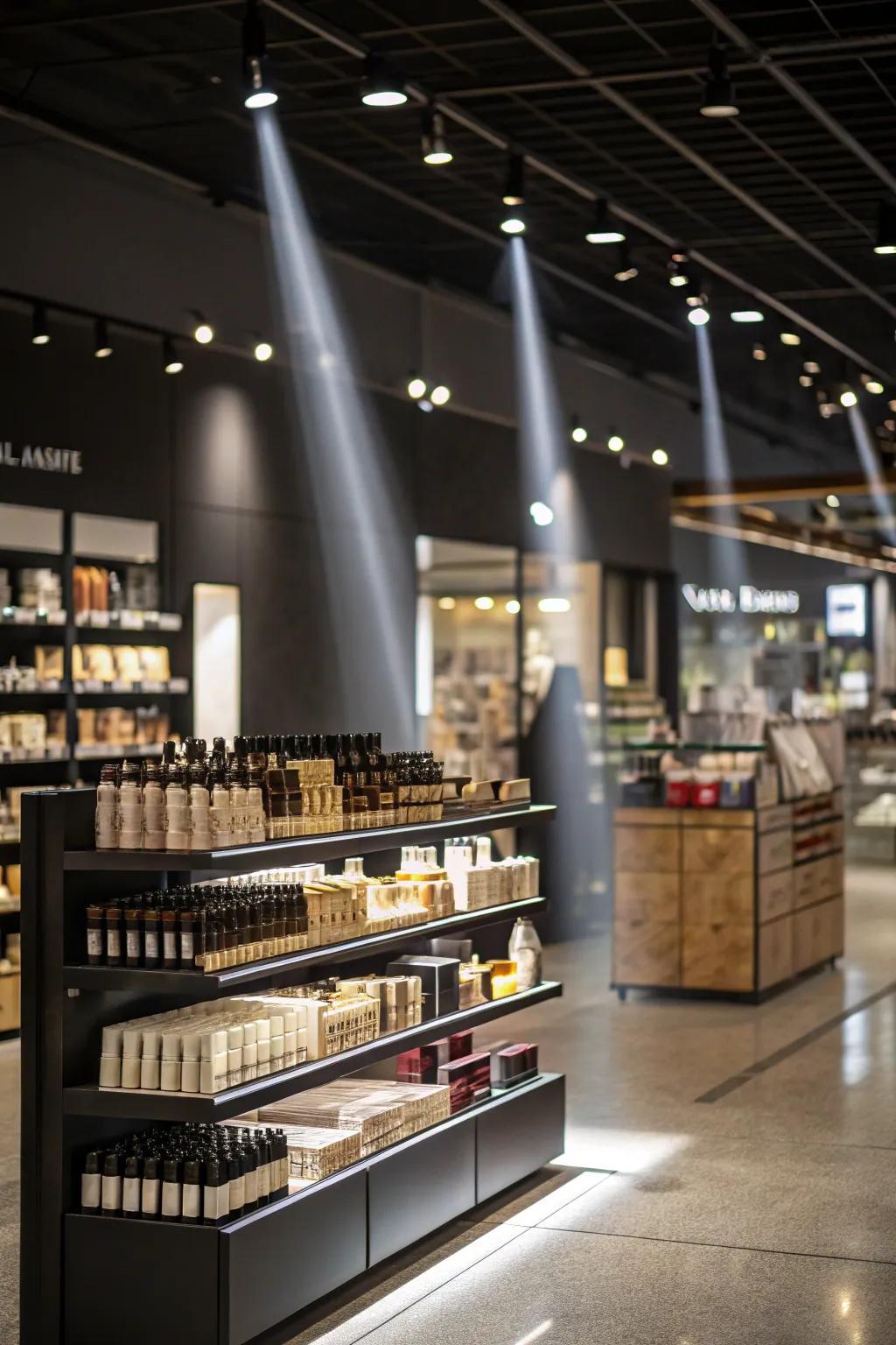 Directional spotlights highlighting textures and details.