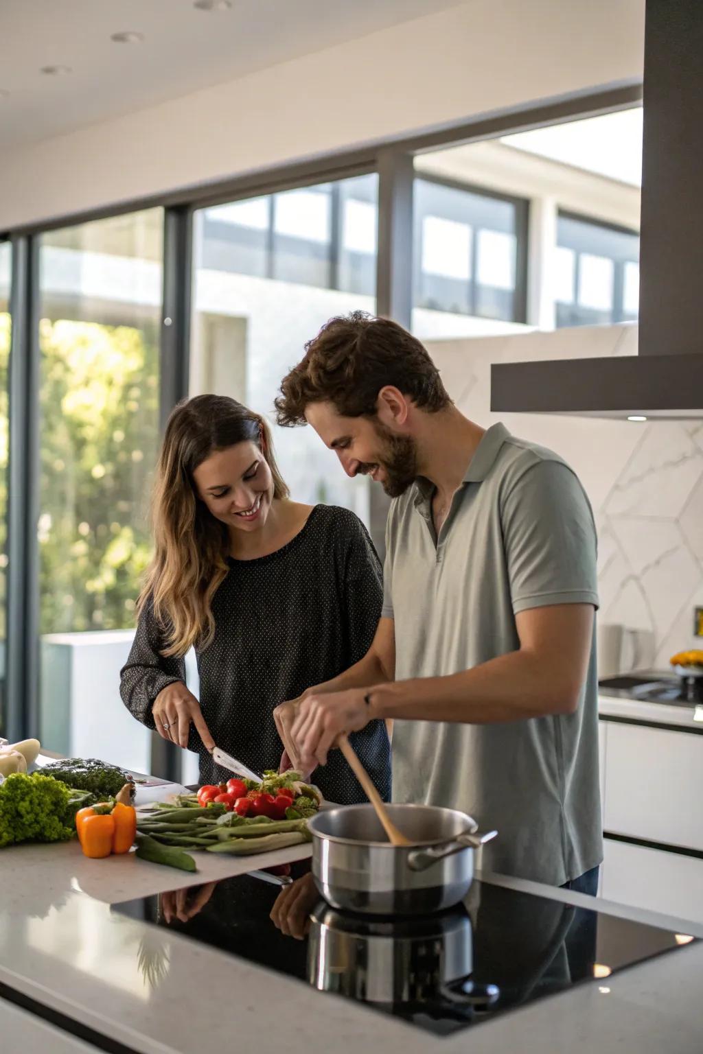 Preparing food together can be a bonding and rewarding experience.