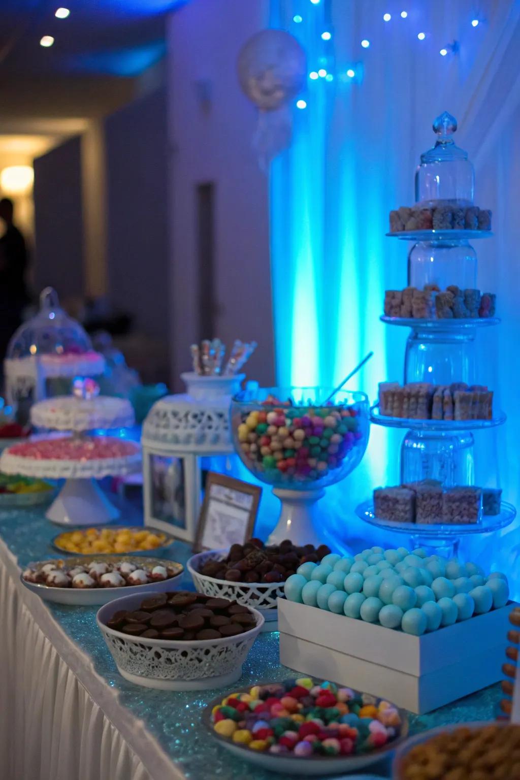 Subtle blue illumination crafting a captivating atmosphere.