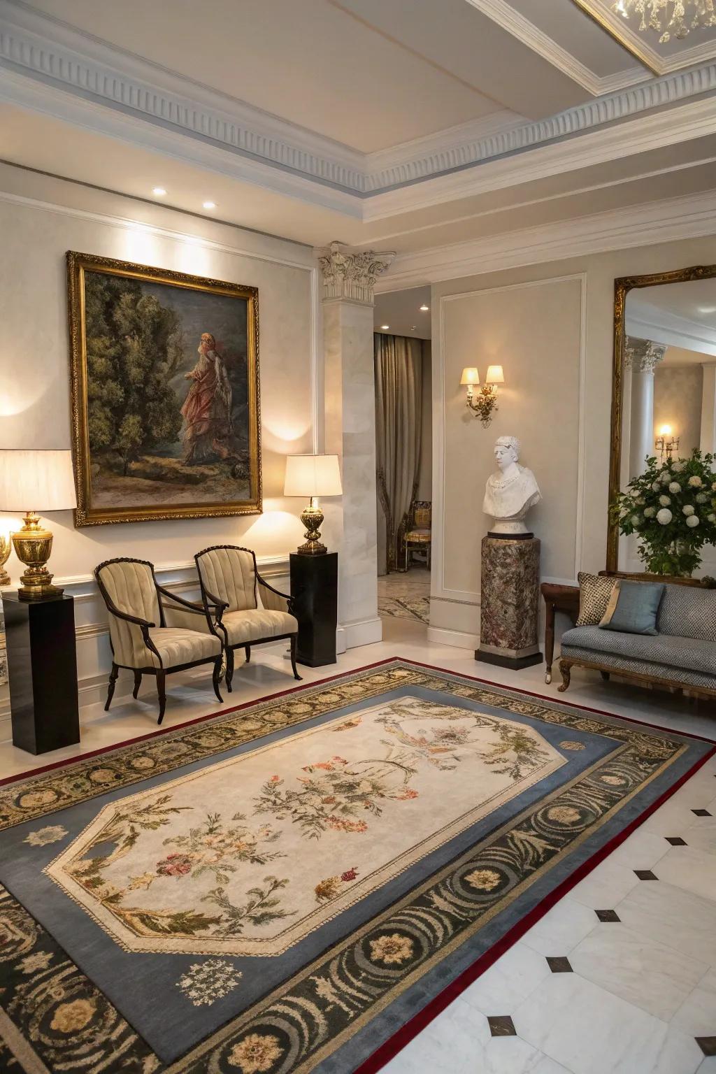 Rugs can subtly draw attention to key elements in your room.