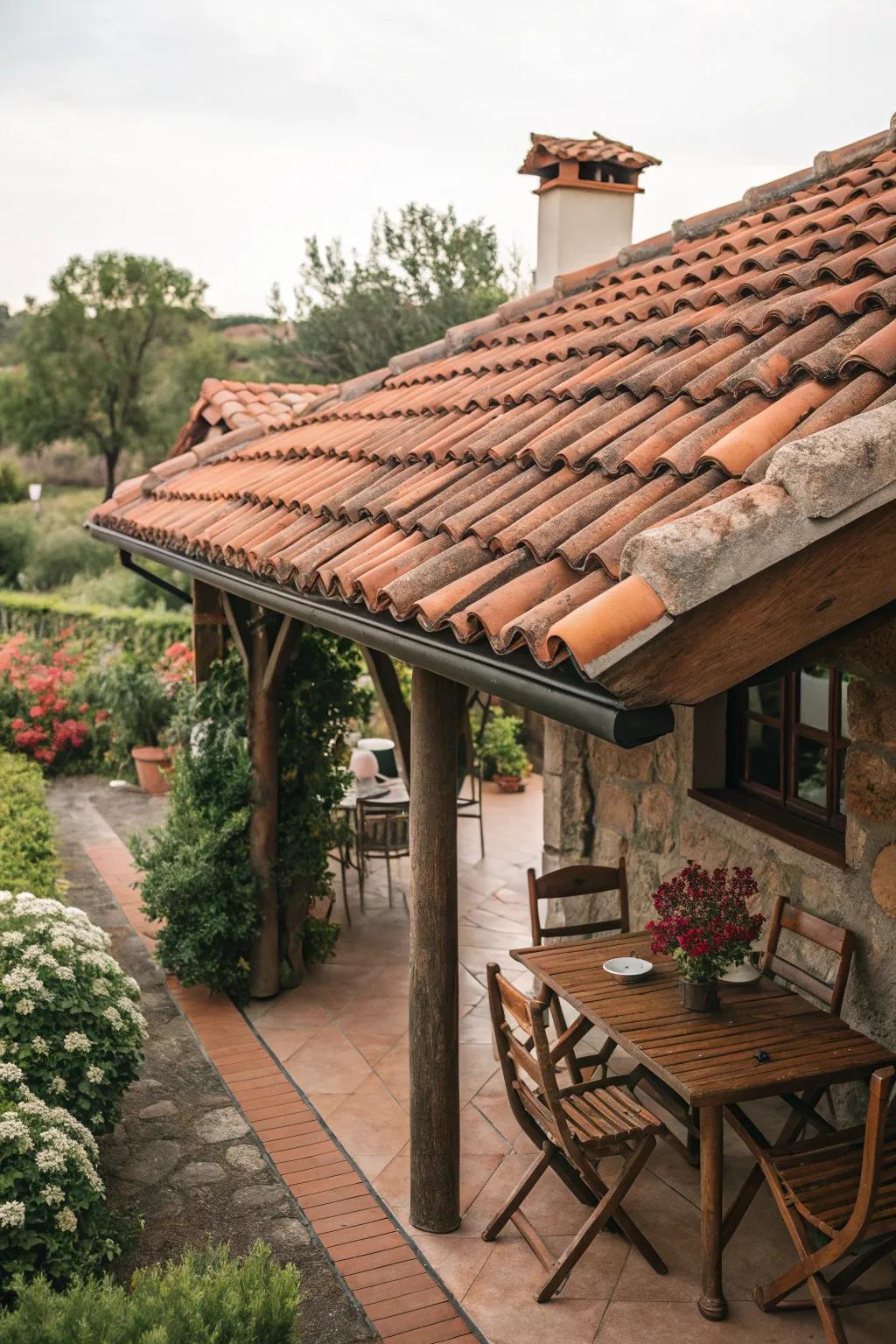 Tiled roofs give charm and durability.