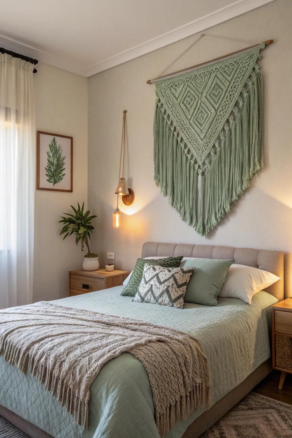 Add richness through soft green decor.