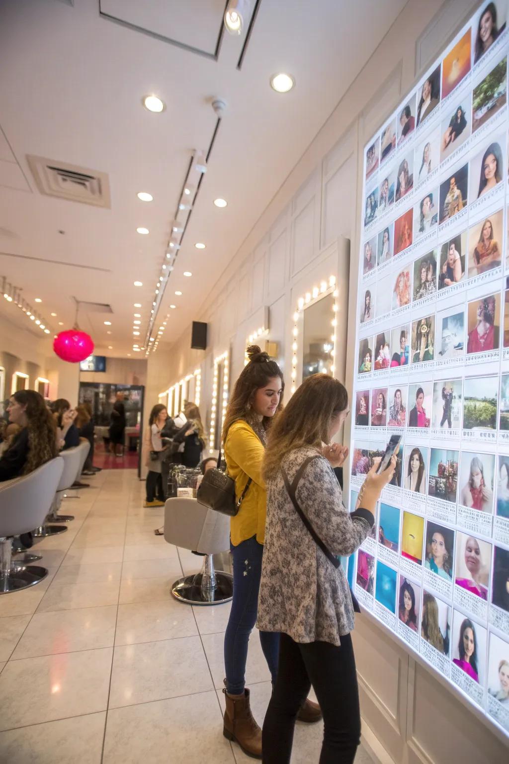 An interactive wall enhancing marketing and social engagement.