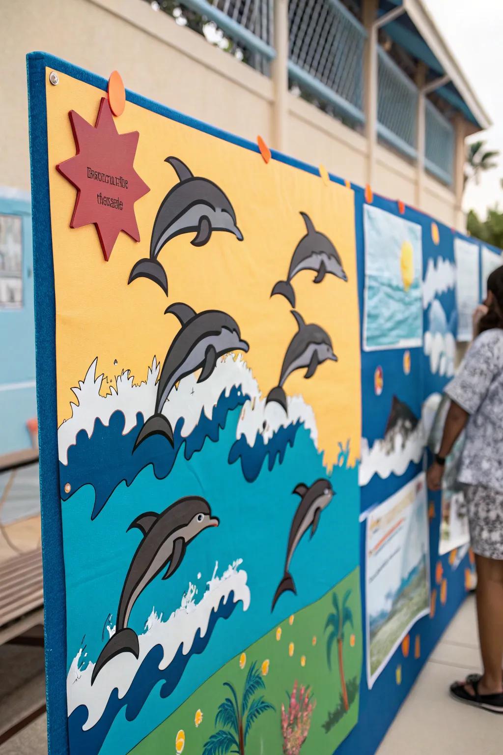 Reflect the delight of the sea with spirited dolphins.