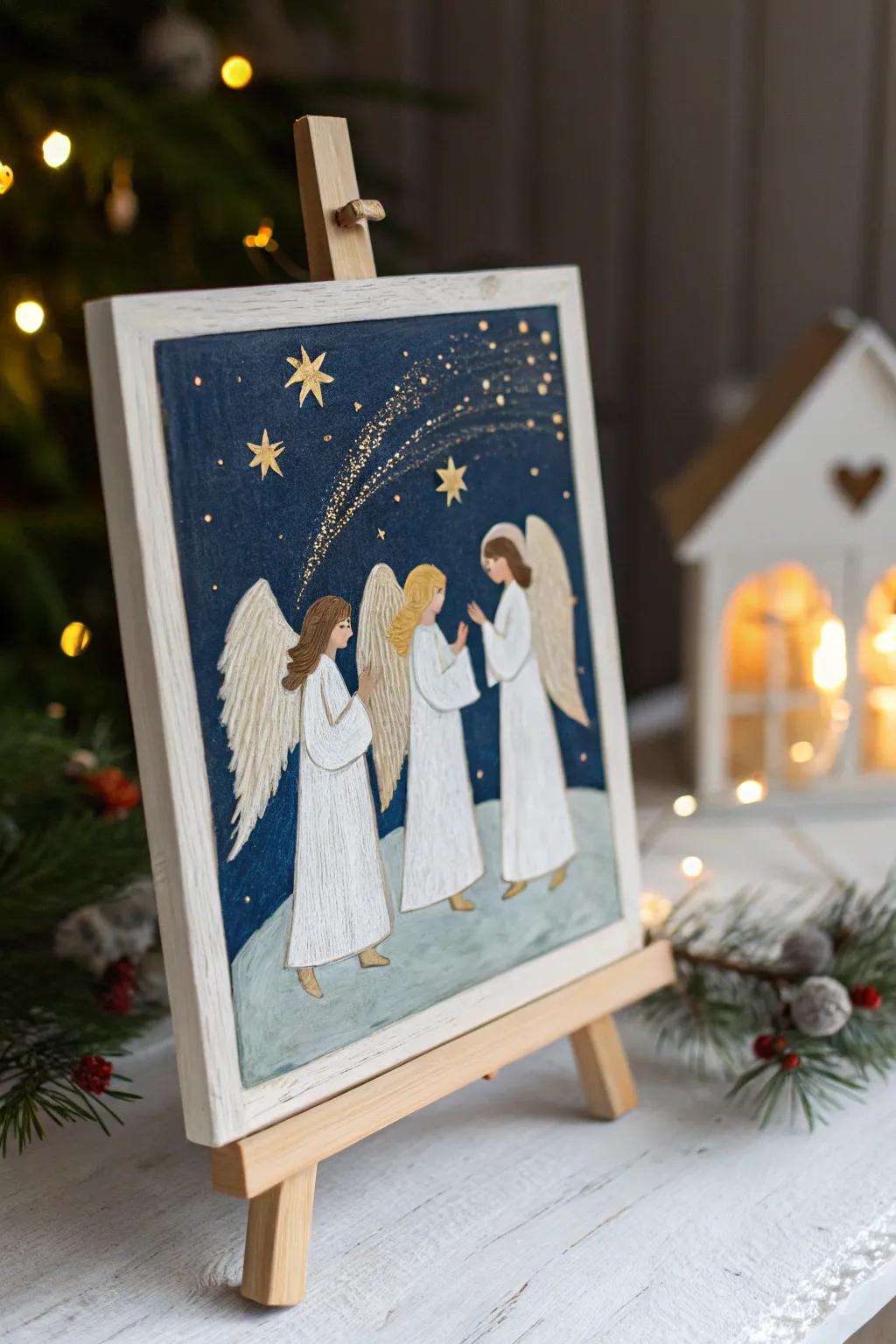 Experience the serene beauty of Christmas with a minimalist angelic choir beneath the stars.
