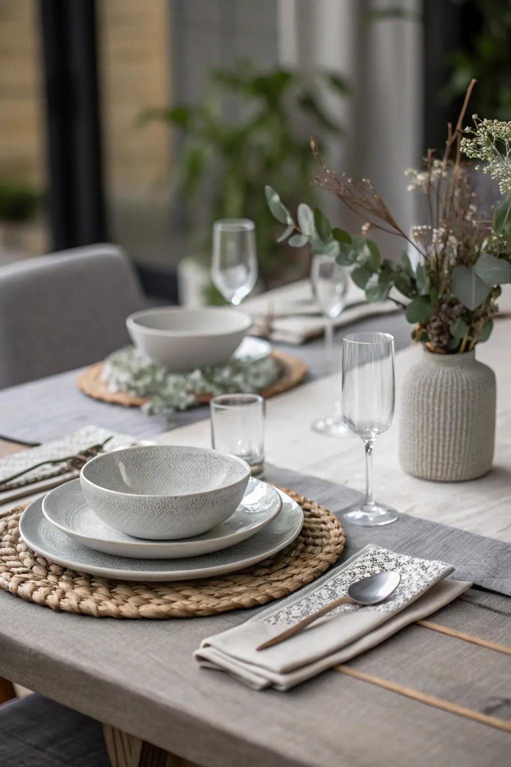 Monochromatic decor exudes understated style.