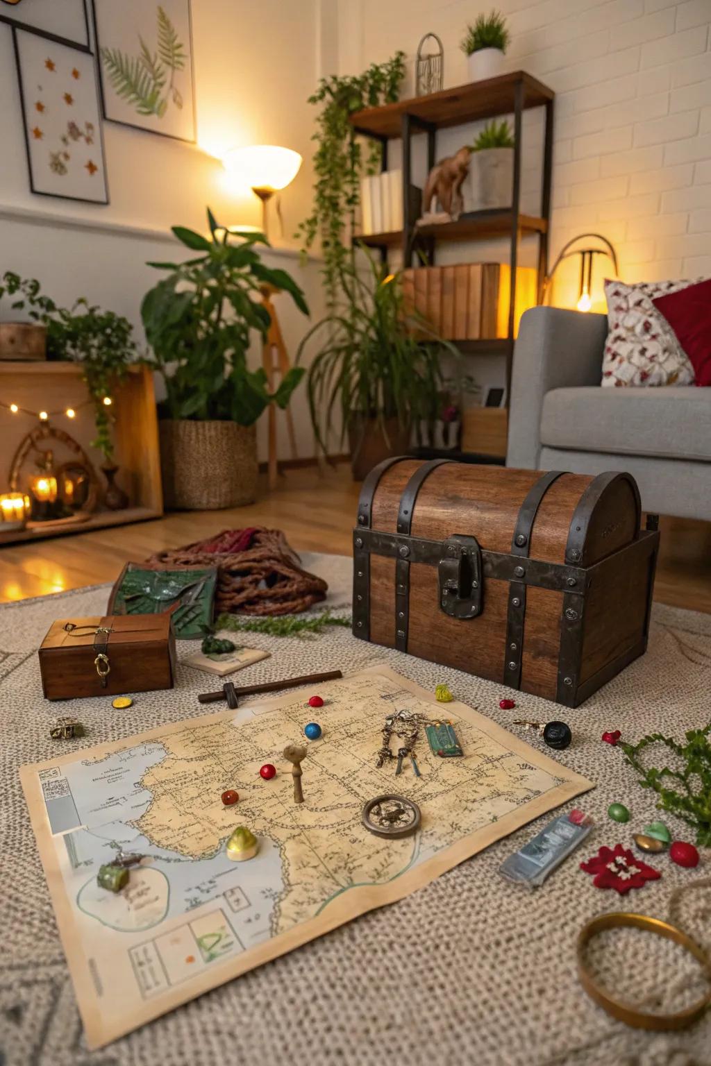 Embark on a thrilling adventure with an indoor treasure quest.