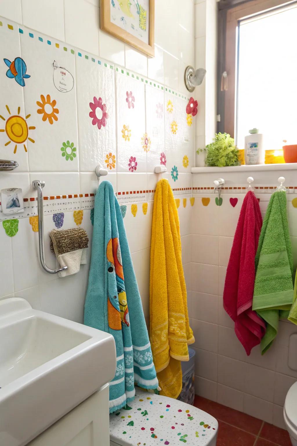 Towel fasteners add a fun and useful part to storage.