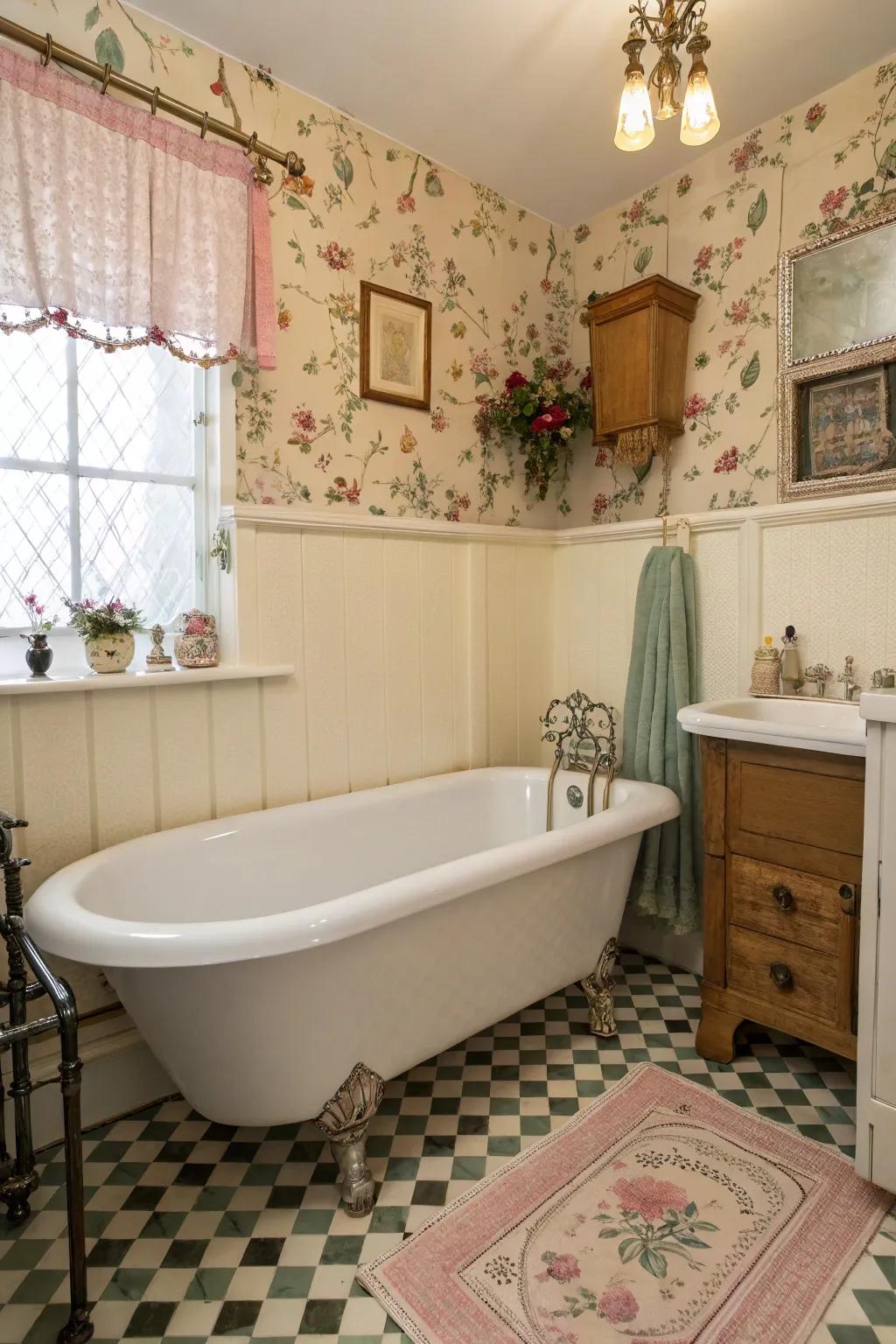 Clawfoot tubs bring elegance and charm to small bathrooms.