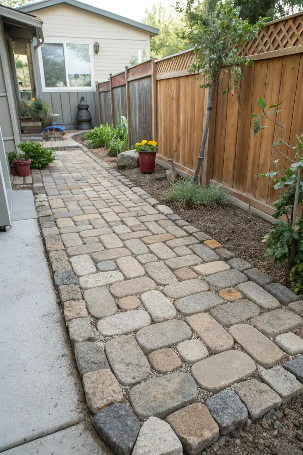 Cobblestone effects infuse classic refinement into patios.