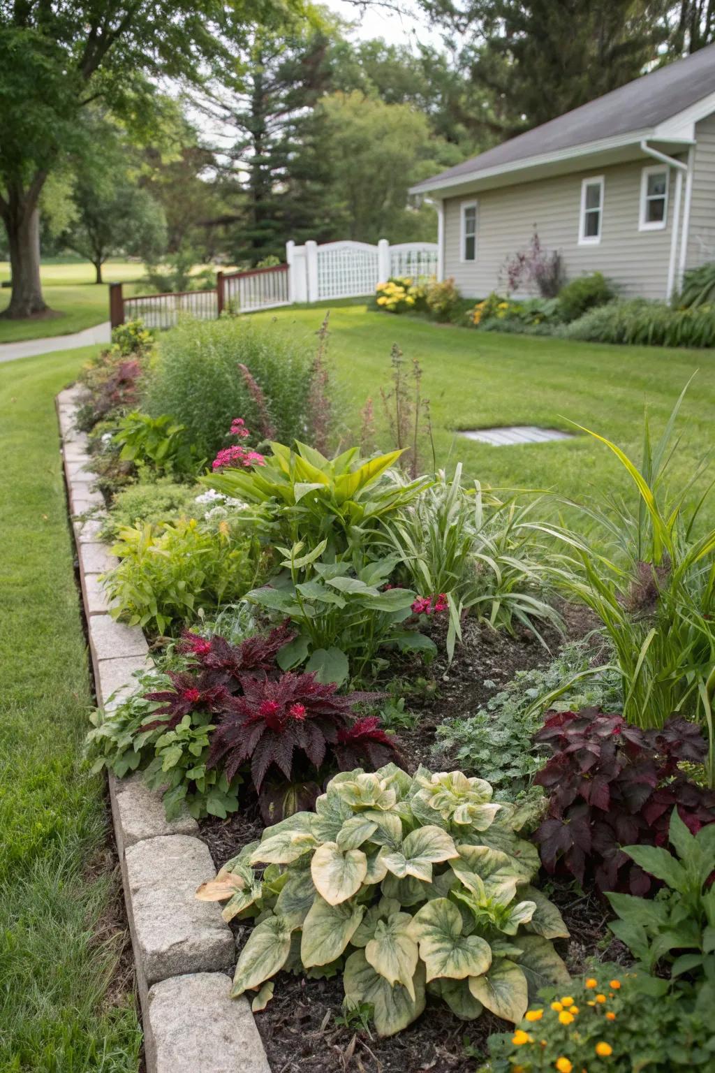 Create intrigue with a mix of plant surfaces.