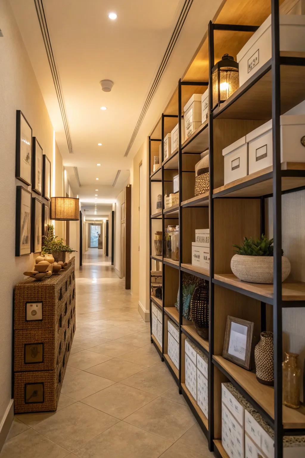 Optimizing vertical space helps keep your hallway organized and spacious.