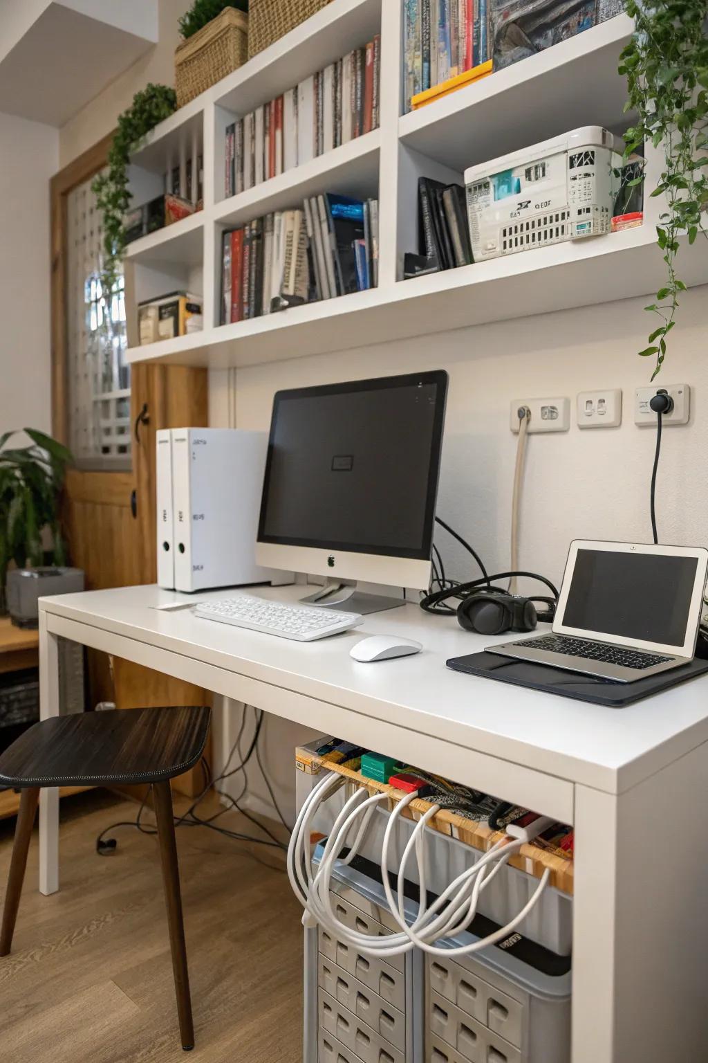 Smart tech integration keeps an office organized and efficient.
