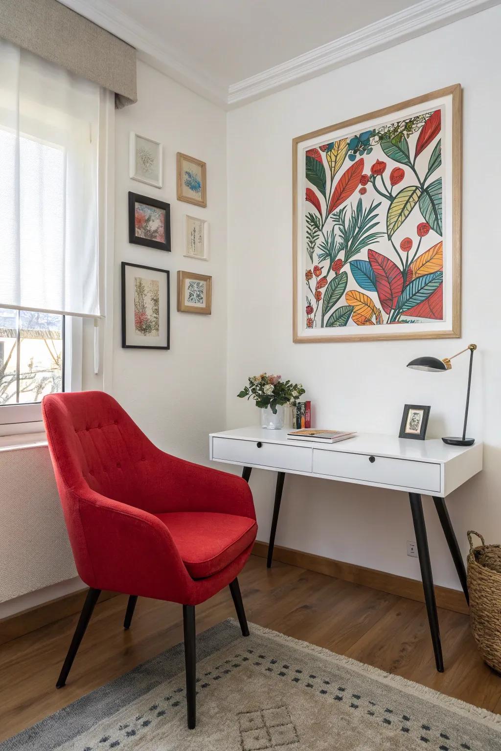 Color accents inject energy and personality into your workspace.