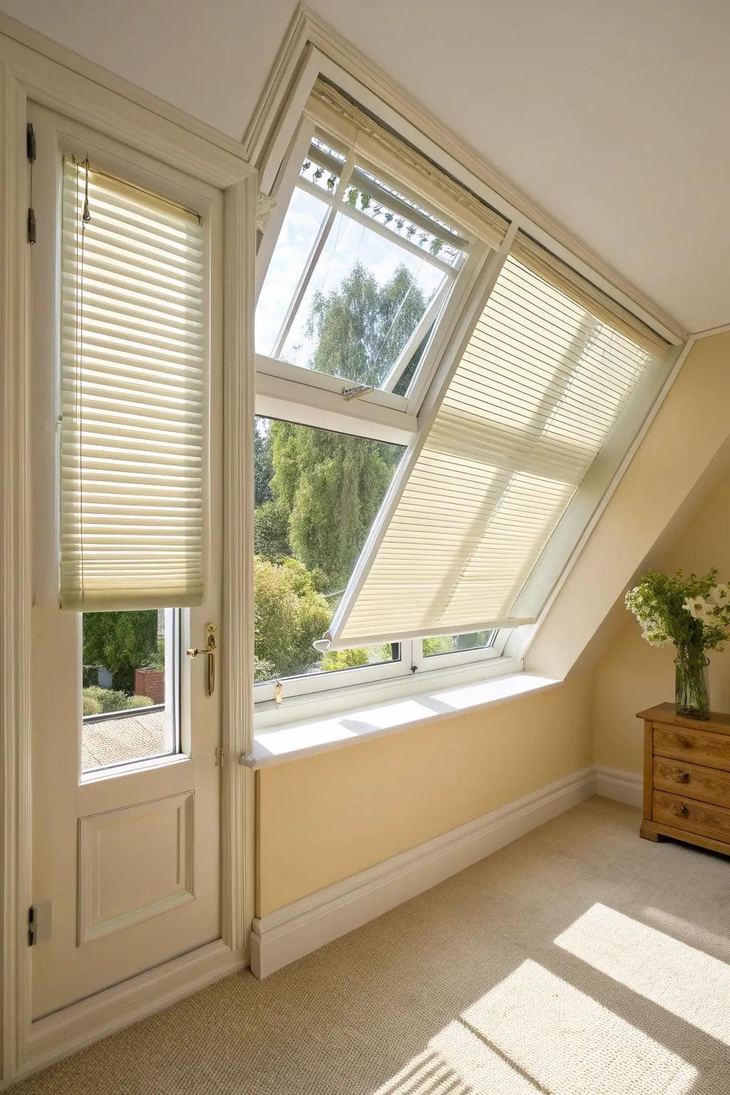 Dual-motion blinds furnish adaptable illumination governance.