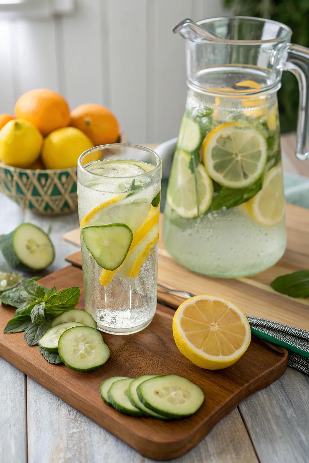 Stay refreshed with a station for infused water.