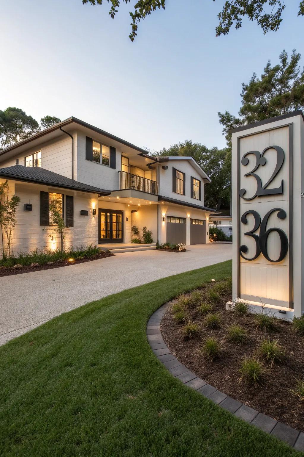 Striking house identifiers create a great initial impression.