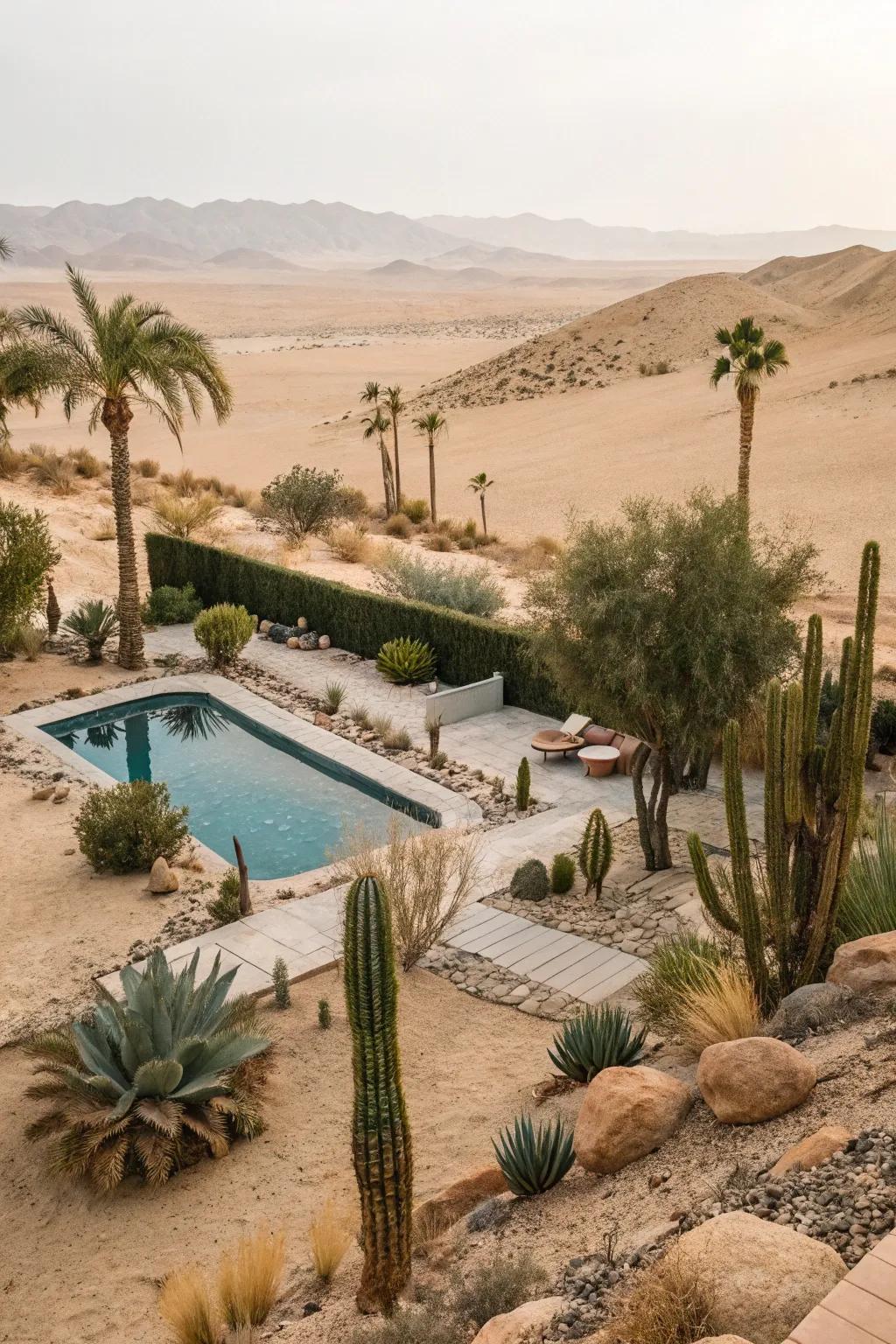 Create your desert retreat with a spool pool.