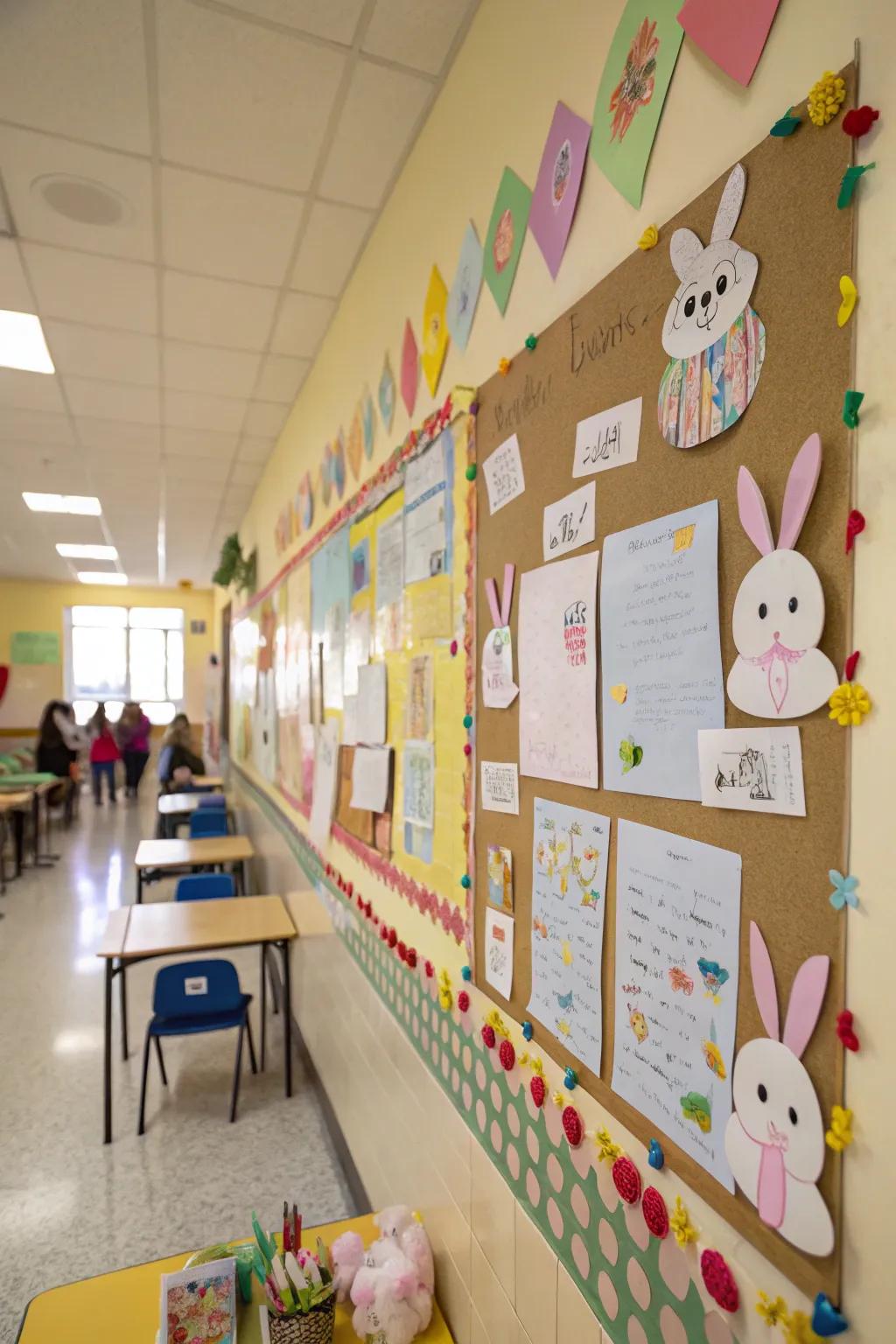 A bunny-based board that springs with student creative thinking.