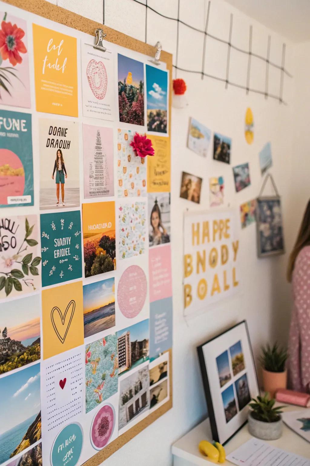 Visualize your dreams with a vision board decal wall.