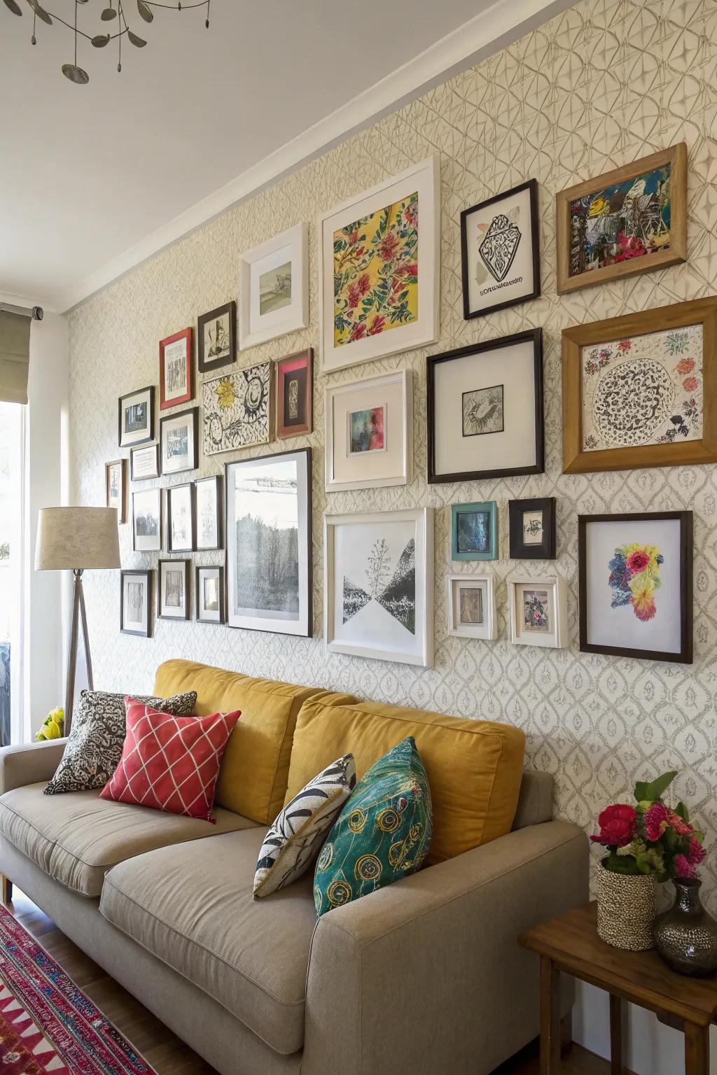 Living area enhanced with fashionable wall art