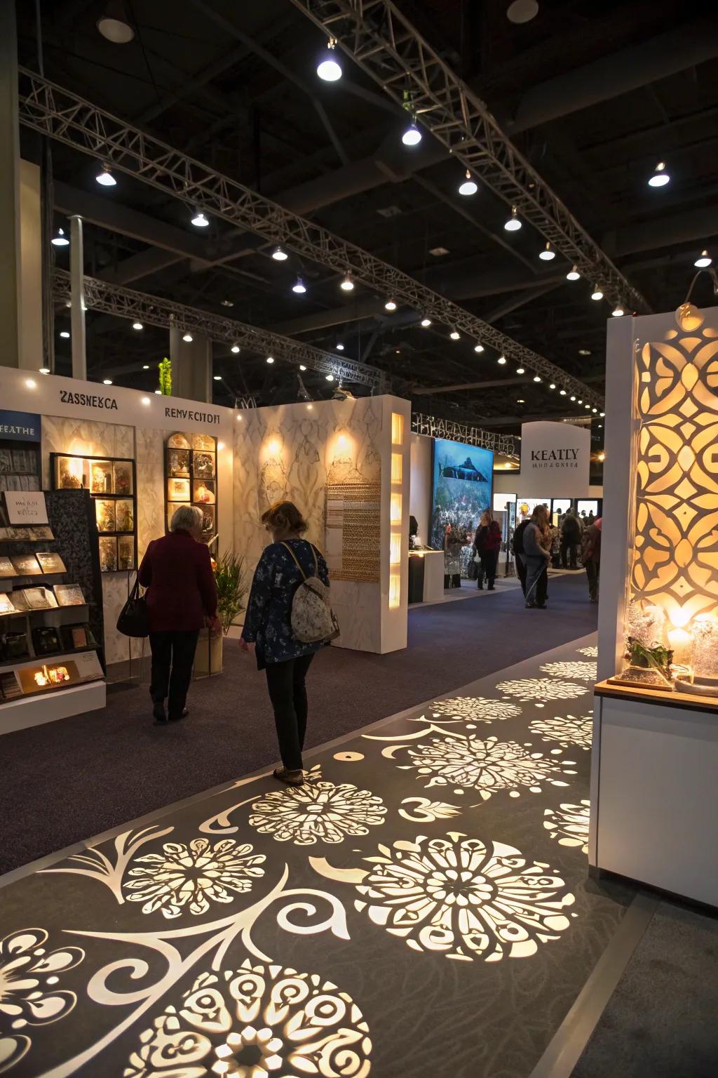 Custom projection effects personalizes the area with custom designs and branding.