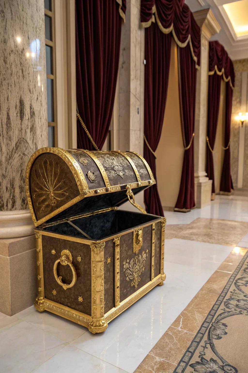 Gold touches add a bit of glamour to your keepsake box.
