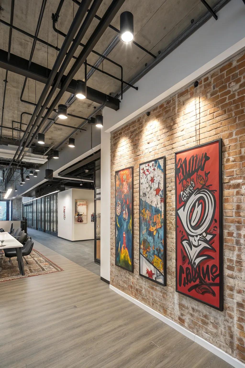 Edgy graffiti-style triptych art for an urban vibe.