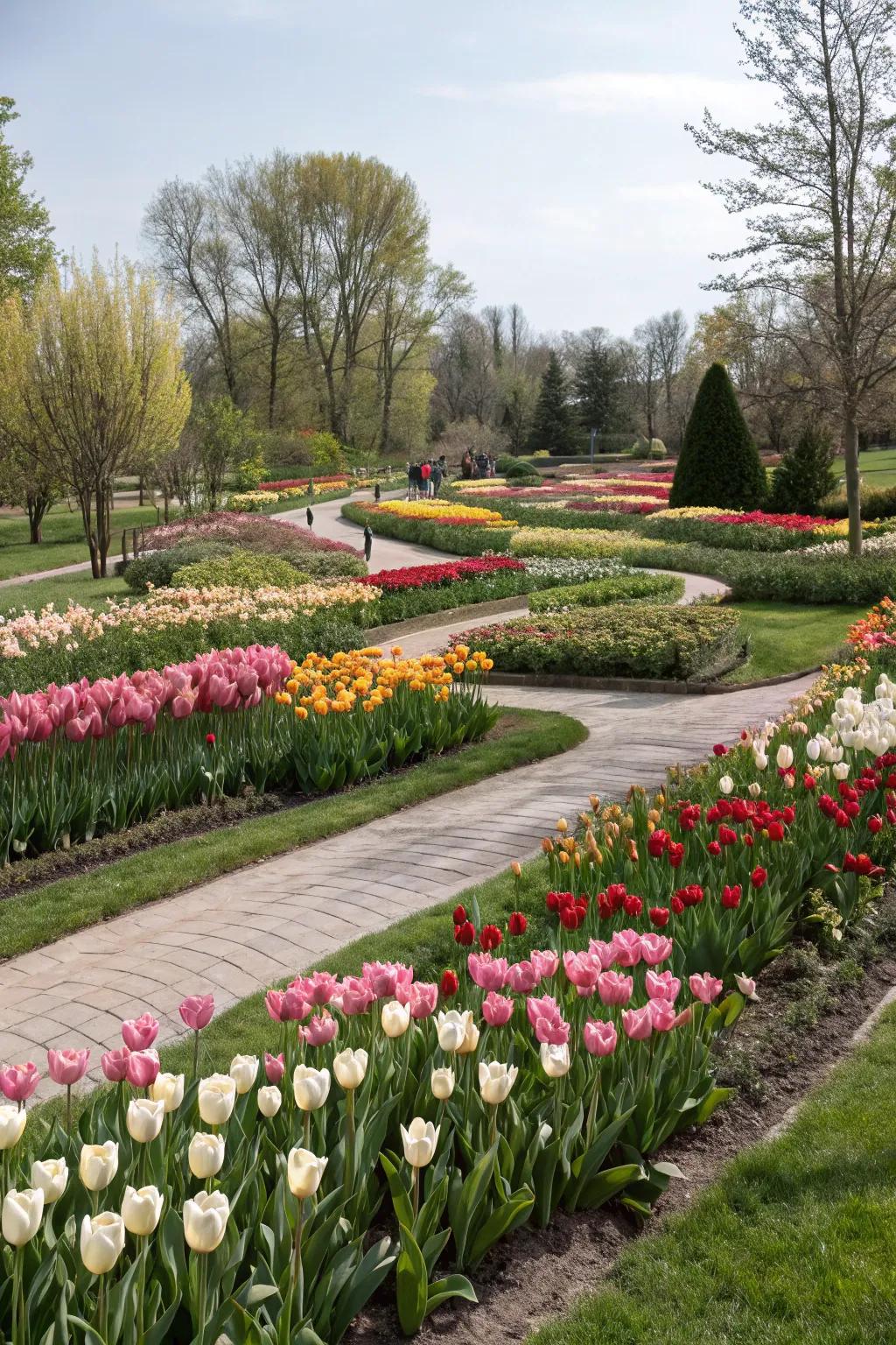 A garden exploring diverse blossom layouts, each offering unique charm and style.