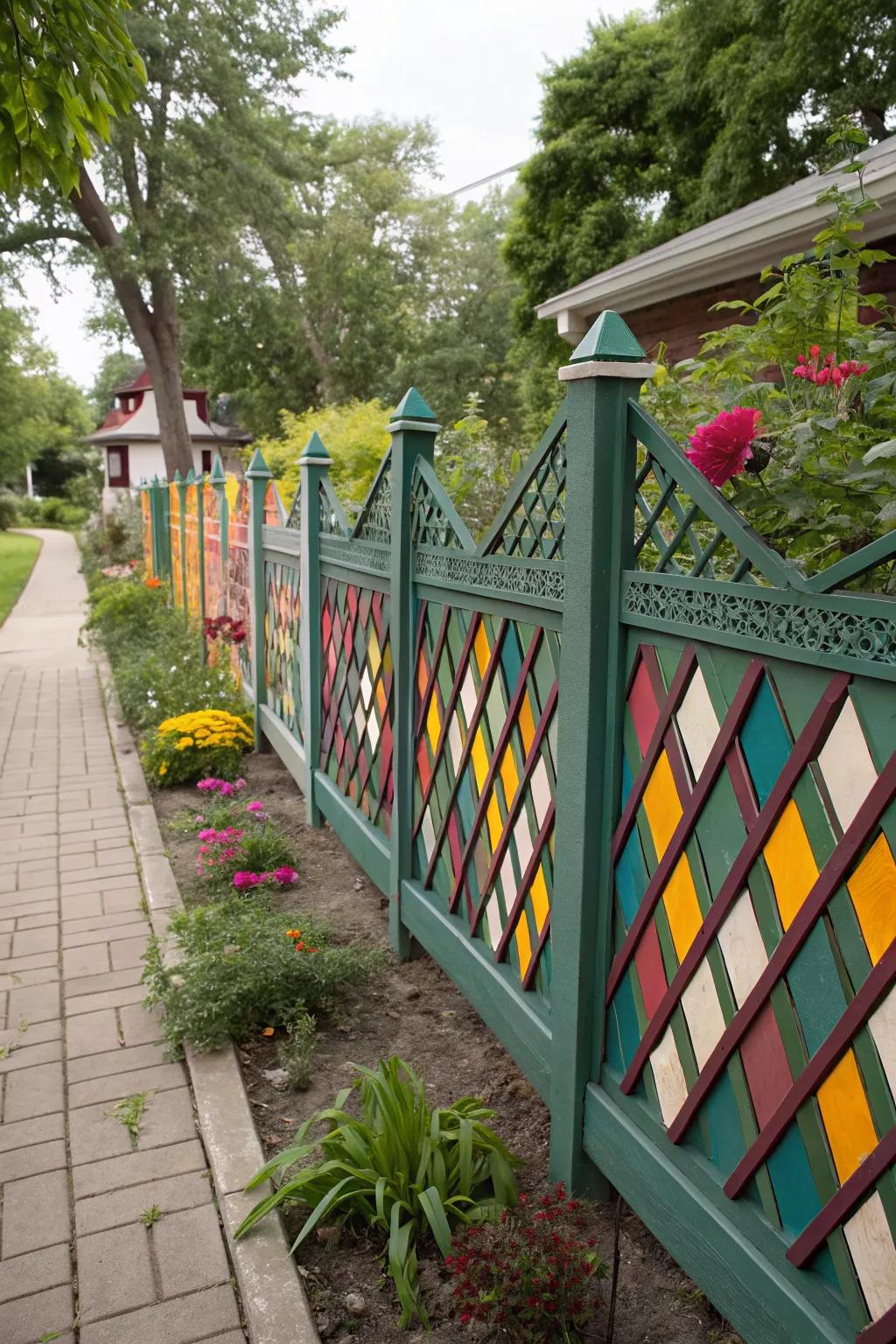 Geometric designs introduce a vibrant touch to your fence.