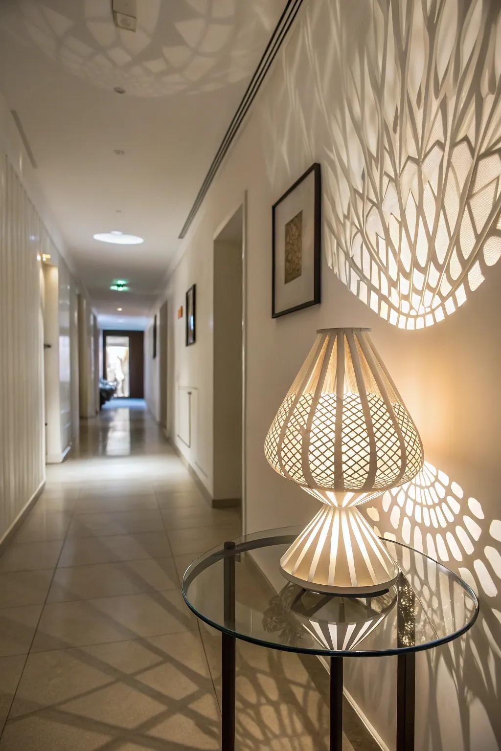 Creative flair with a paper art lamp.