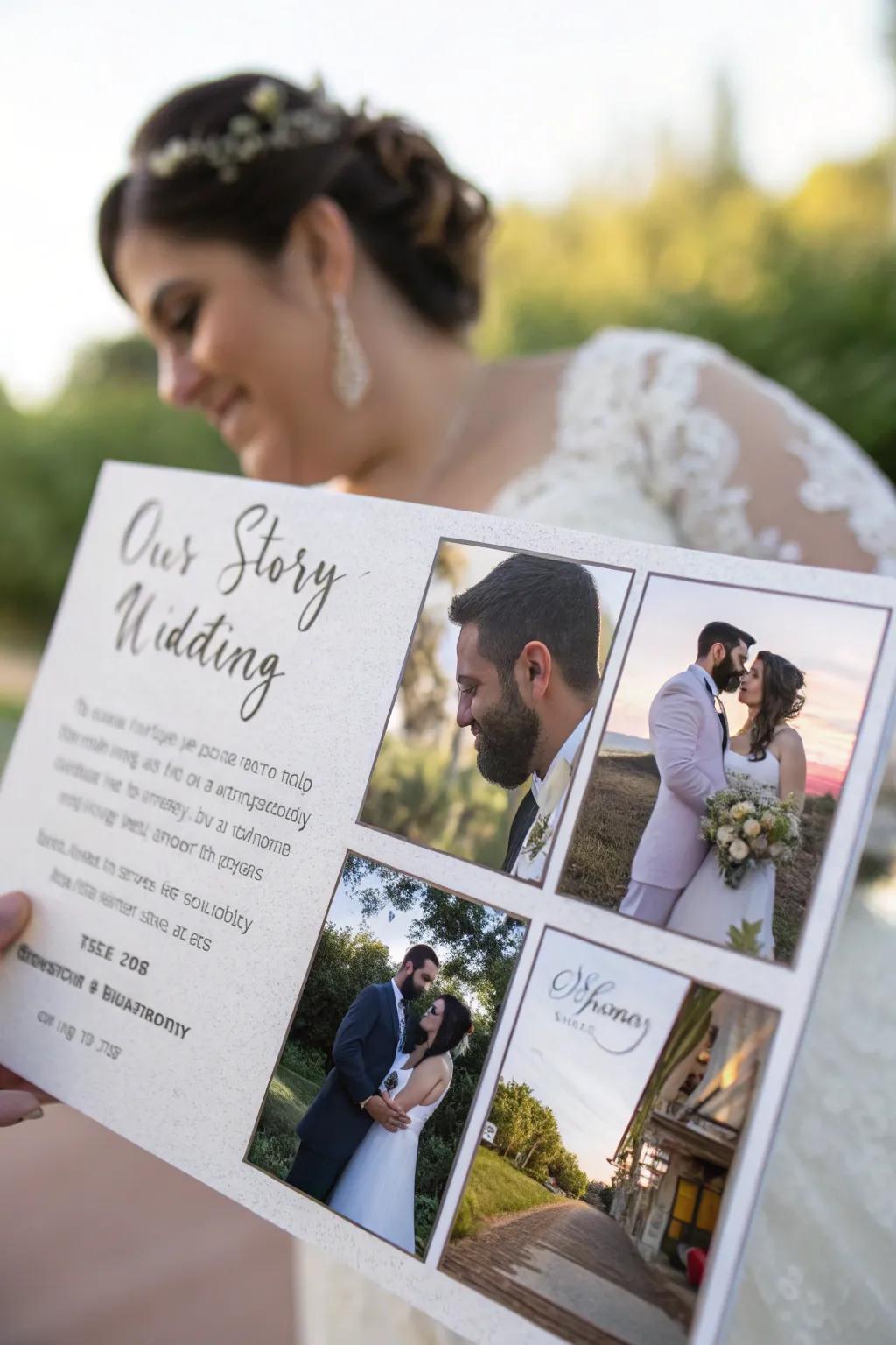 Shared pictures add a personal narrative to invitations.