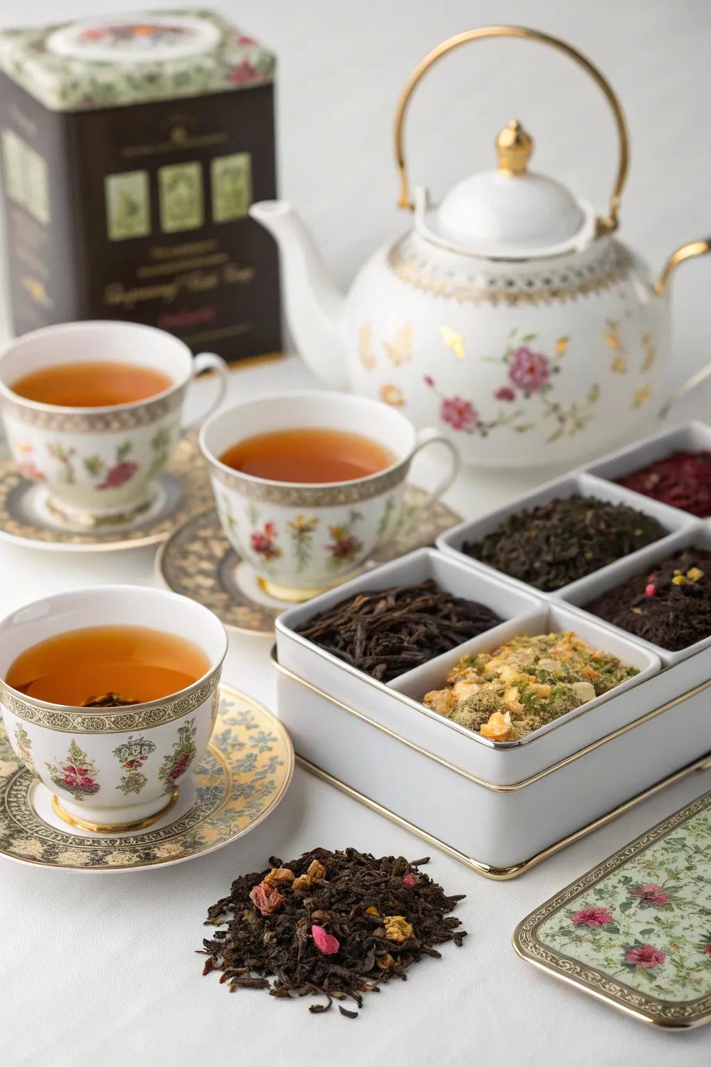 A sumptuous exquisite tea assortment featuring elegant serving ware.