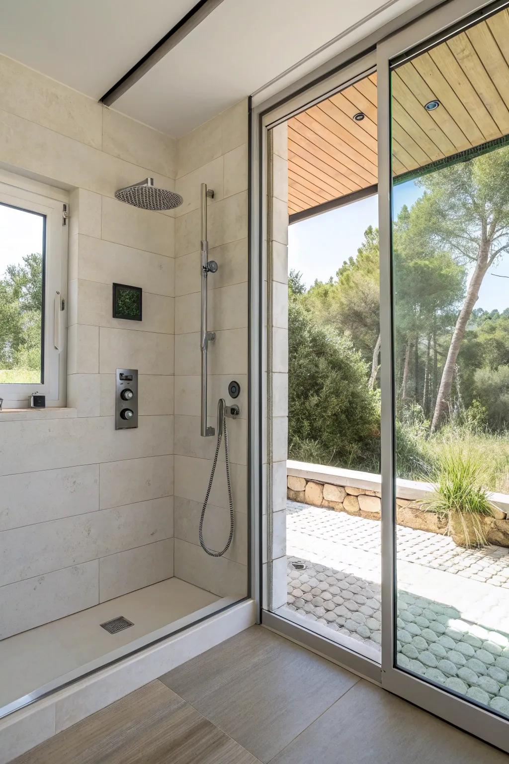 Shower timer promoting mindful water consumption.