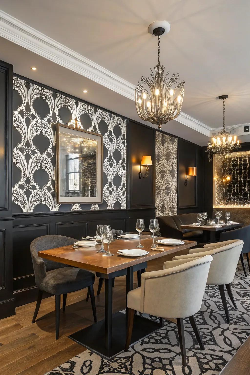 Black and white design generates a timeless and elegant look.