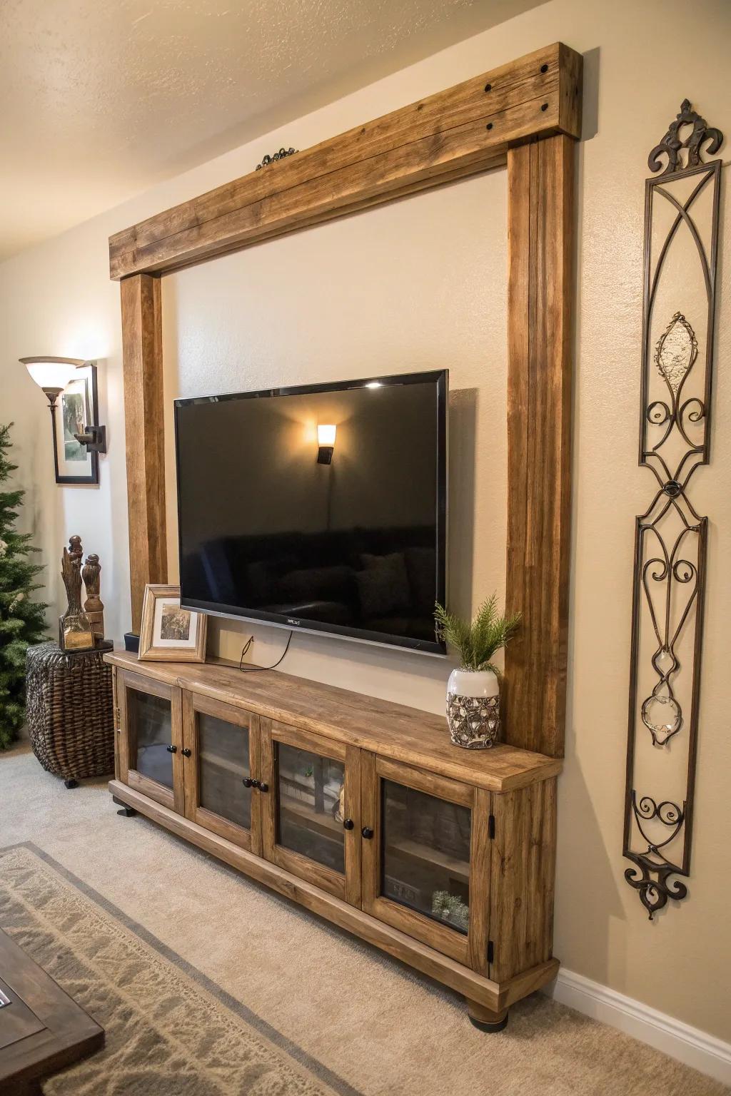 A framed TV can become a captivating focal point.