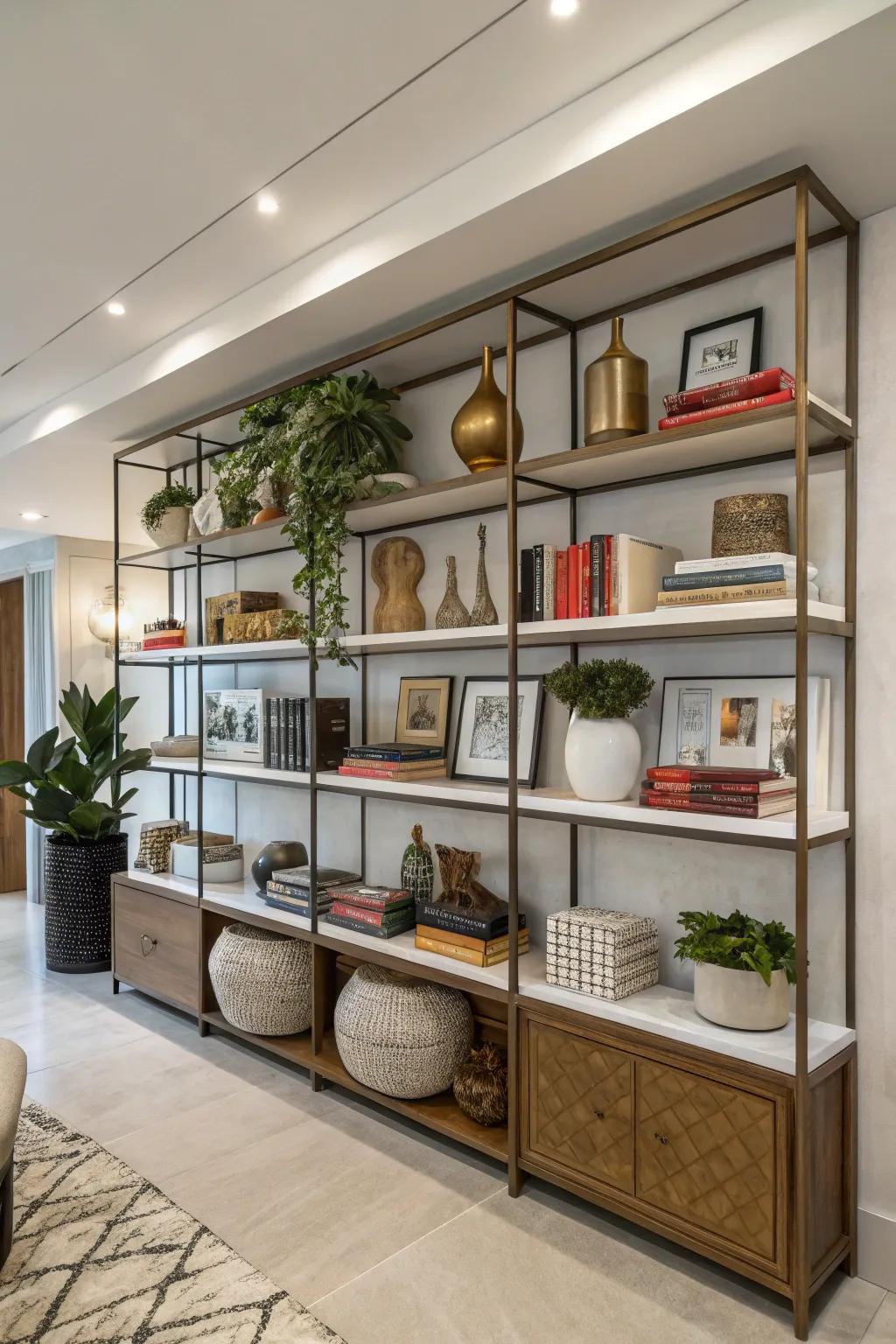 Craft movement using multi-level shelf arrangements.
