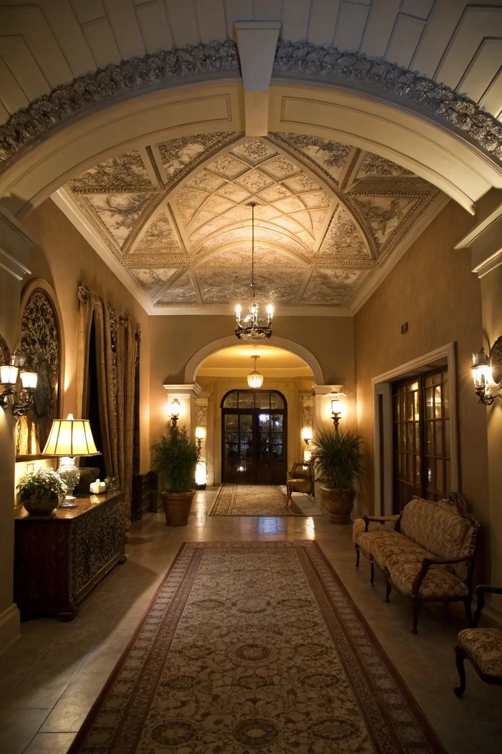 Overhead trims add drama and elegance to this entry.