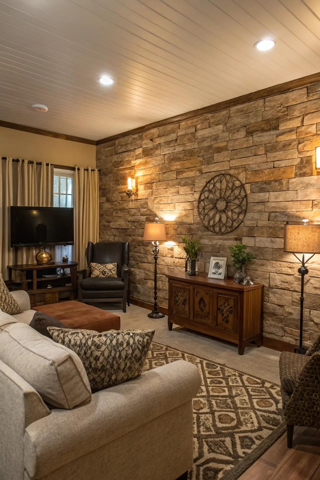 Provincial wallpaper contributes warmth and charm, fashioning a snug sanctuary.