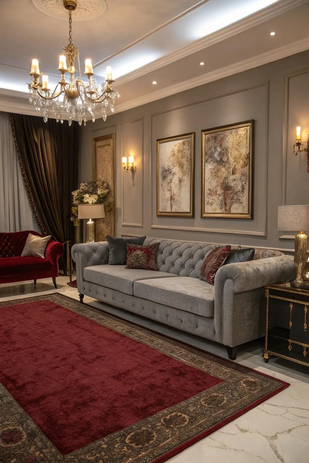 Claret rugs add romance and luxury to your living space.