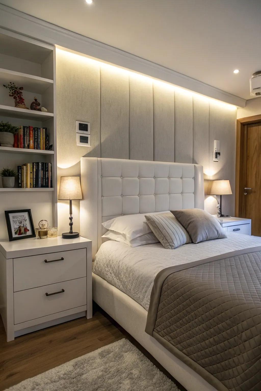Smart lighting provides custom ambiance.