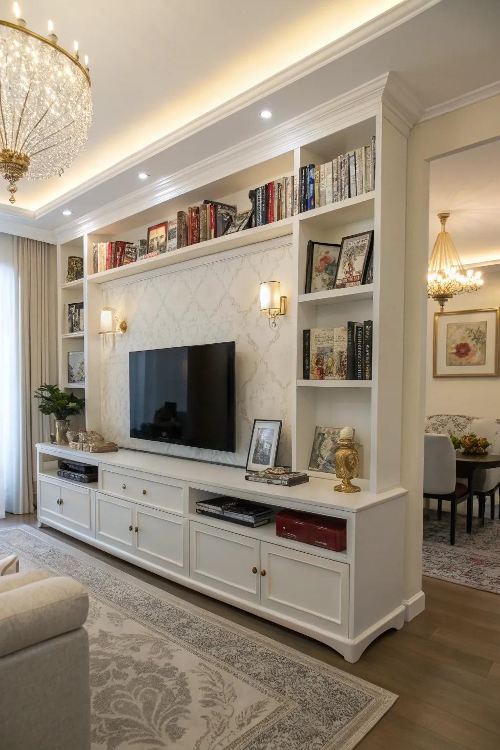 Enhance your decorative space with hanging shelves.