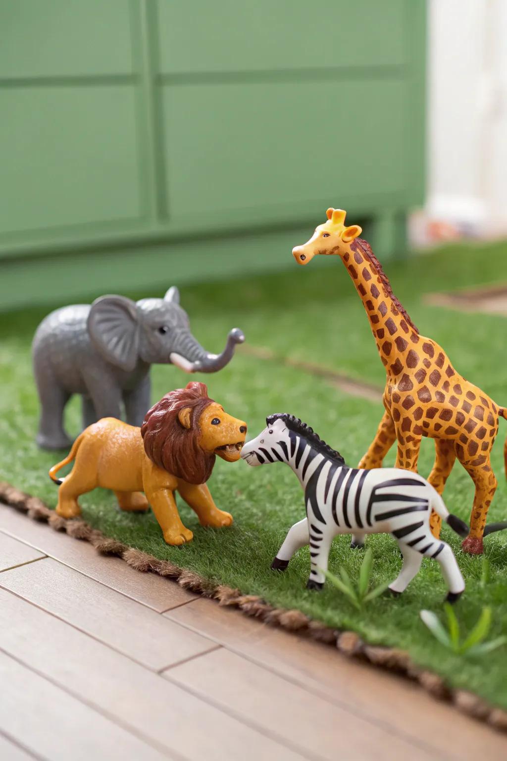 Miniature safari creatures ignite creativity and enjoyment.