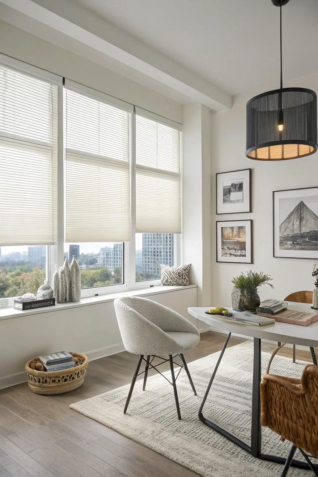 Merge beauty and function with energy-efficient structured shades.