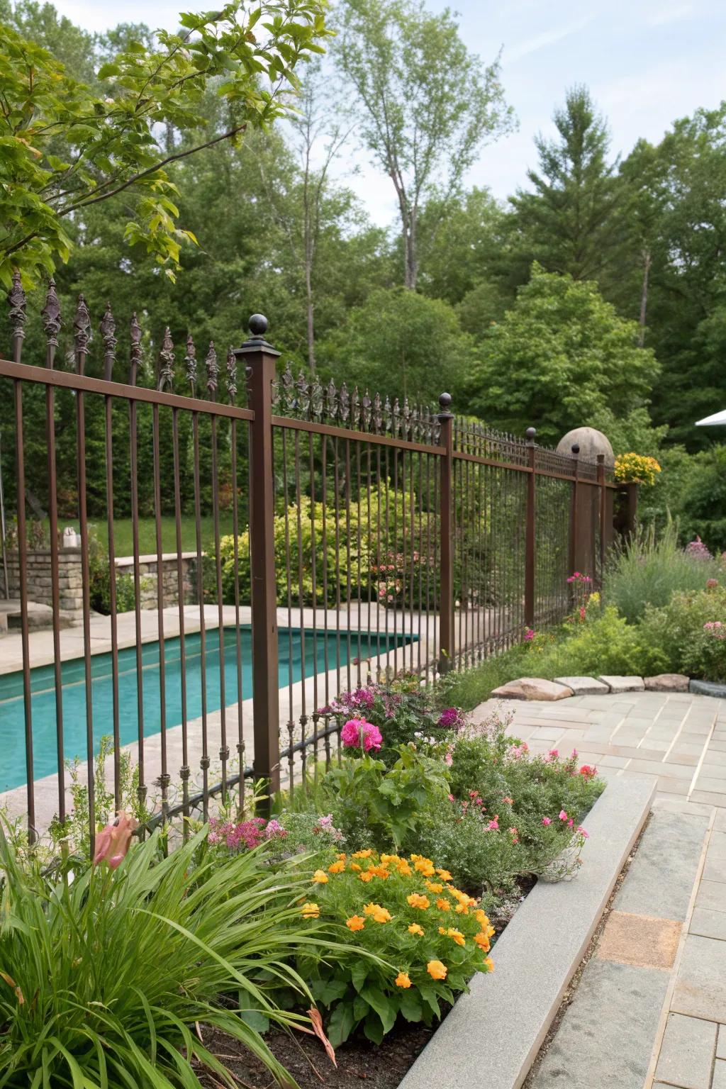 Eco-friendly coatings keep this metal rod barrier sustainable and chic.