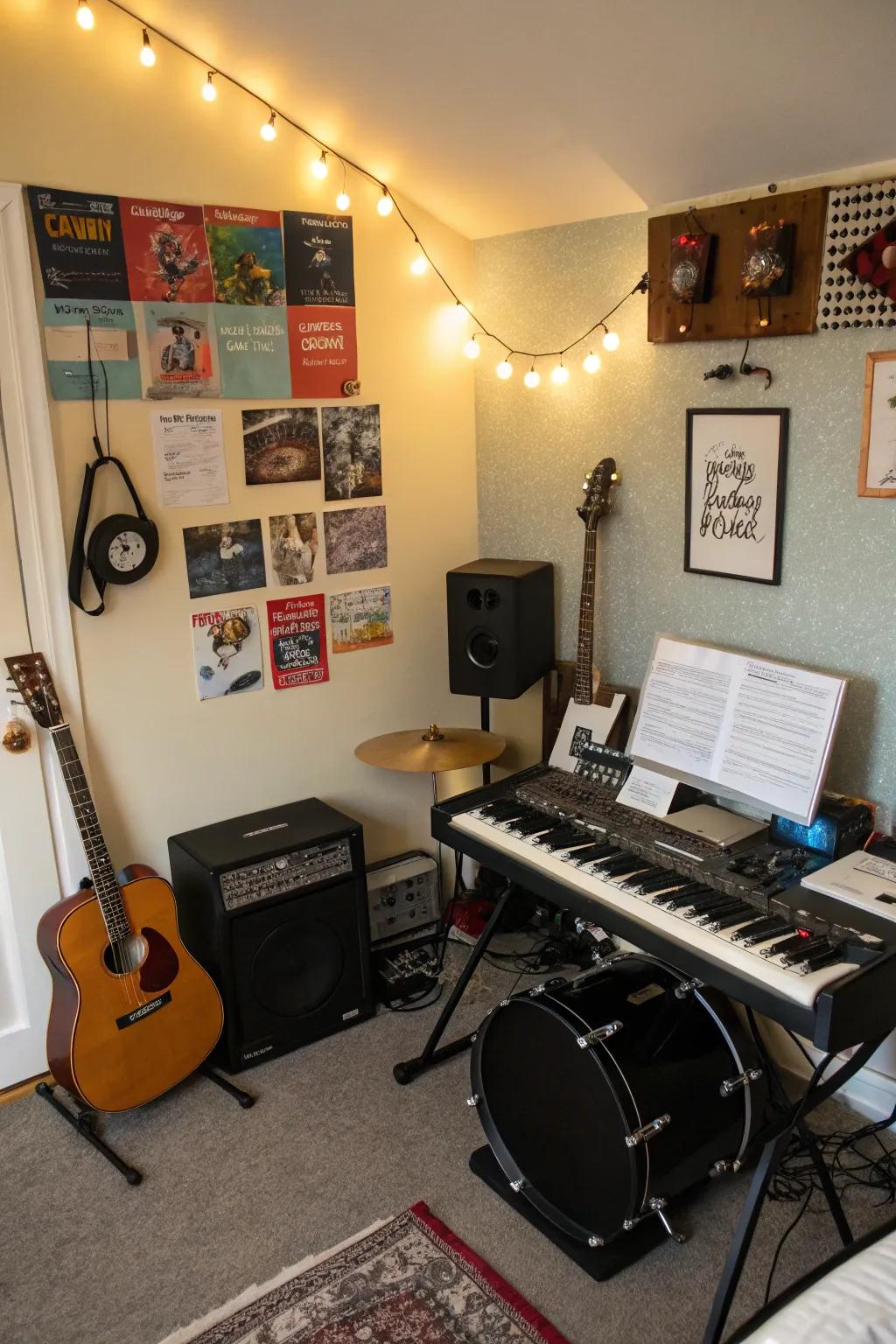 A music corner is best for expressing your love of tunes.